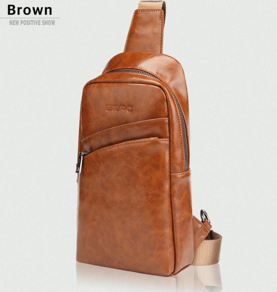 新品～MEN高級ワンショルダーバッグ肩掛スリング休日ブラウン