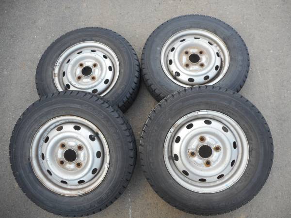 145/80R12ダイハツ純正鉄ホイールGOODYEARスタッドレス4本セット