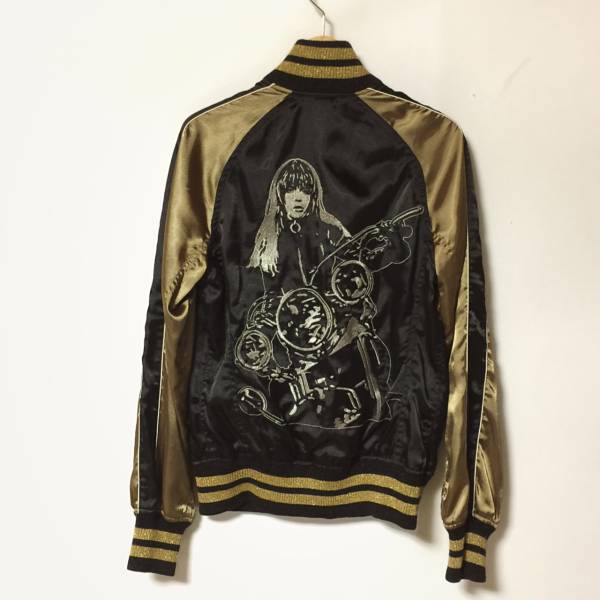 ヒステリックグラマー☆ロゴ＆バイクガール刺繍スカジャン ひ ファッション