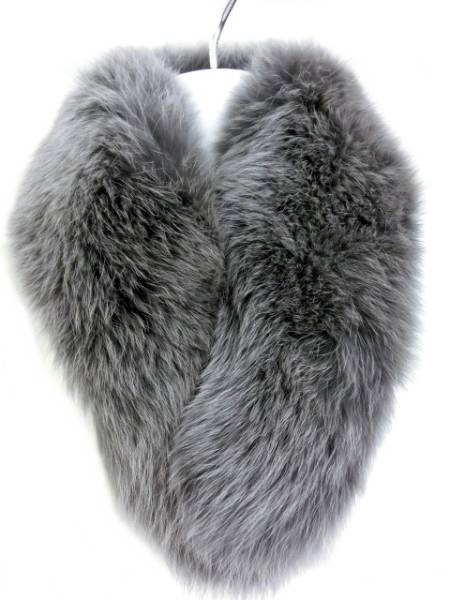 1円～フォックス ファー ティペット 毛皮 マフラー グレー