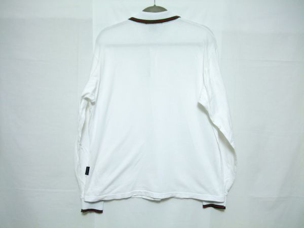 176MT/美品GUCCI長袖ポロシャツ カットソー 鹿の子XL白/Tシャツ
