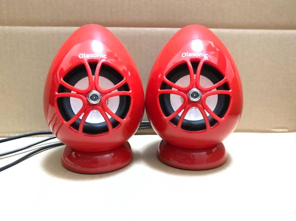 【値下・美品】USBパワードスピーカー Olasonic TW-S5（赤）
