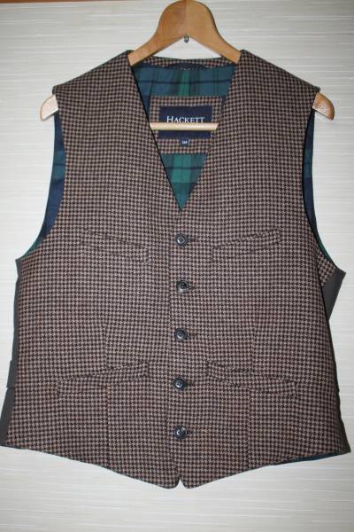 ★新品同様★ハケットロンドンジレベスト38ウール茶　　(B849)
