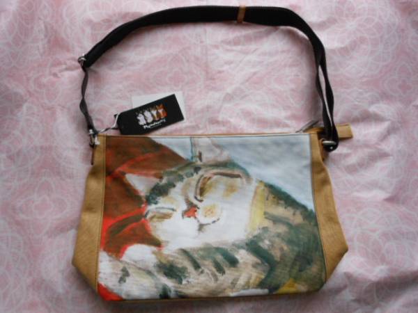 マンハッタナーズ◇ショルダーバッグ 猫◇横型◇新品 一点限り 布製