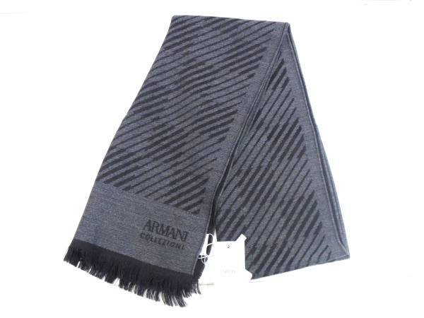 アルマーニコレッツォーニ イタリア製 マフラー ブラック系 ARMANI