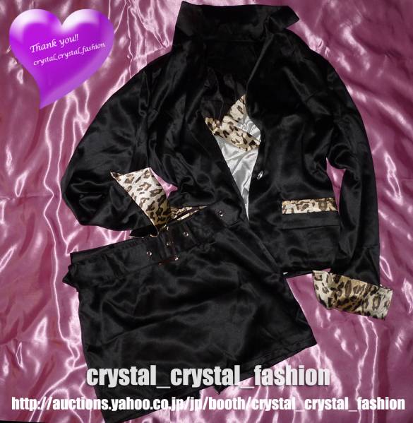 5点SET★超光沢 サテンスーツ + キャミ + パンスト / キャバ嬢