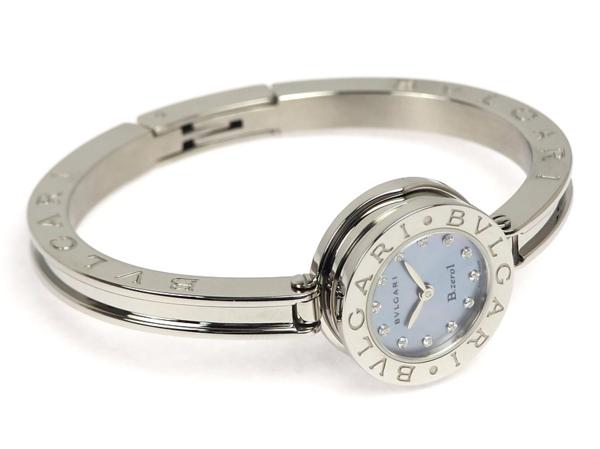ブルガリ B-zero1バングルウォッチ 12Pダイヤ ブルーシェル 中古