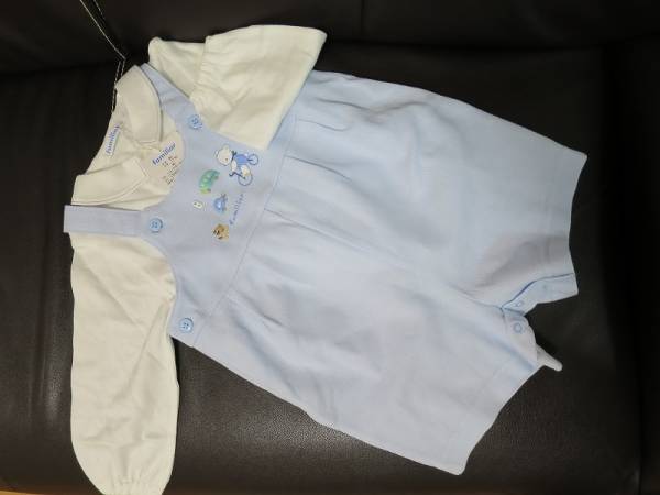 新品 ファミリア ショートオールセット シャツ 80 セレモニー