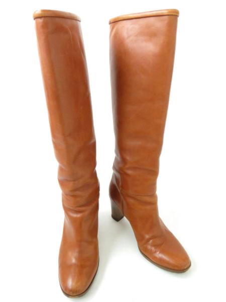 伊製△本革 A.P.C(アーペーセー) レザーロングブーツ 茶 39