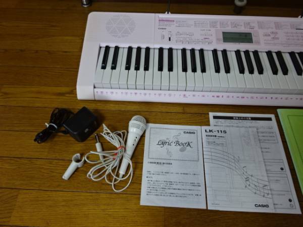 □カシオ電子キーボード 61鍵盤 光ナビ LK-115ピンク 中古□ CASIO
