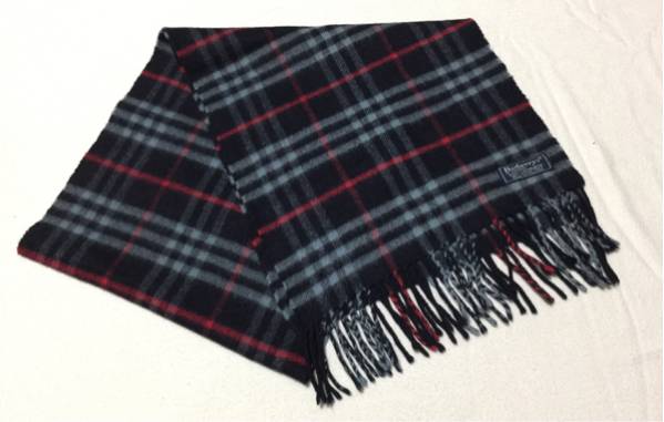 BURBERRY カシミヤ100% スコットランド製 マフラー ホースマーク刺繍