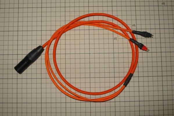 HD650用 XLR4ピンバランス モガミ2944 橙メッシュ 1.3M | ゼンハイザー
