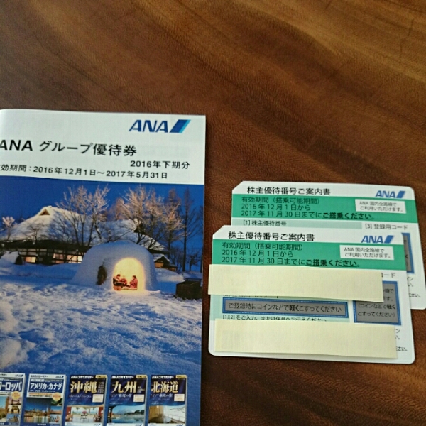 送料無料 ANA 株主優待券2枚＋グループ優待券セット