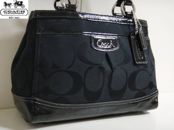 1円 ◇新品同様 COACH コーチ シグネチャー スモール マーゴット