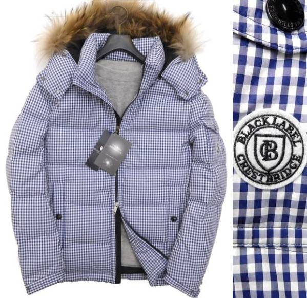 6.4万 BLACK LABEL CRESTBRIDGE ファー付 ダウンジャケット L