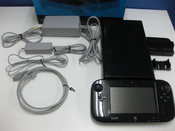 ☆wiiU 本体32G黒 本体＆ゲームパッド&ケーブル類セット HDD250G(ゲーム41