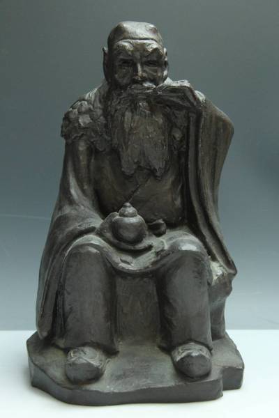 D035都賀田勇馬 作 ブロンズ 人物像 在銘 銅像