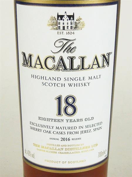マッカラン 18年 ウイスキー 700ml 43度 未開栓 酒 未開栓The MACALLAN