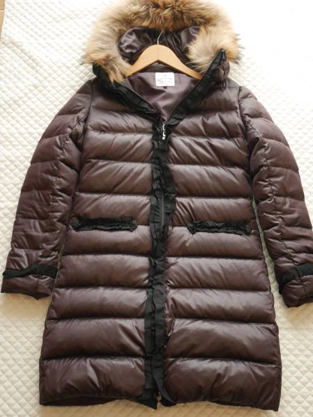 美品 ランバンオンブルー ファー　フリル ダウン コート38