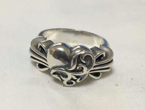 新品 シルバー フローラルクロスハートリング 18号