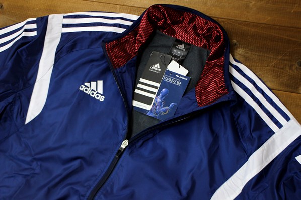★adidas 保温 裏起毛 ウインドジャケット 暗青[98594-O]二