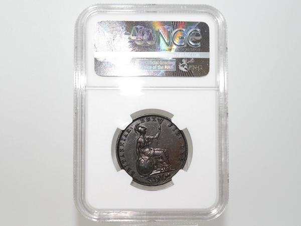 1円 稀少 1834 イギリス ウィリアム4世 ハーフペニー 銅貨 NGC 英国