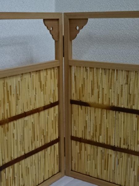 ◆茶道具【杉縁　葦簀　風炉先屏風】凝った造りです！　茶器