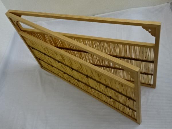 ◆茶道具【杉縁　葦簀　風炉先屏風】凝った造りです！　茶器