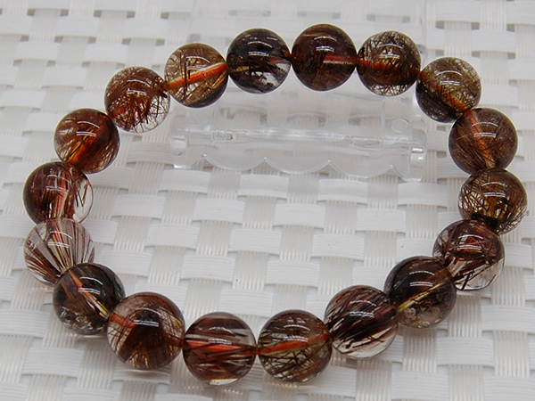 F260 ★ 20Aタイチンルチル【銅針入水晶】 ★ ブレス11-11.5mm