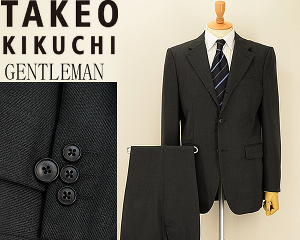 A3341■TAKEO KIKUCHI GENTLEMAN■織柄3Bスーツ/3/