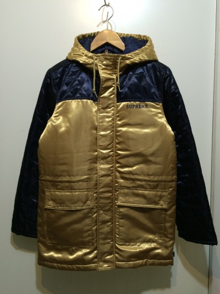 SUPREME Quilted Satin Sideline Parka S キルティング サテン フード  