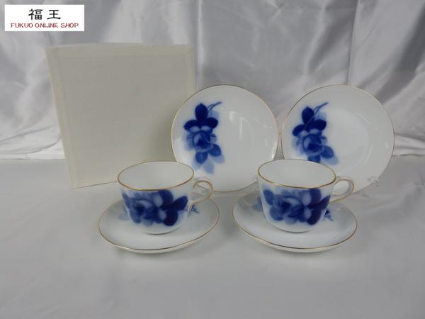大倉陶園 OKURA CHINA ブルーローズ カップ&ソーサー&プレート 計6点 まとめ O68