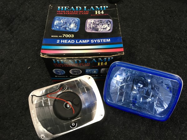 180SX 等　リトラ 車　ヘッドライト 左右セット クリアレンズ (ブルー）