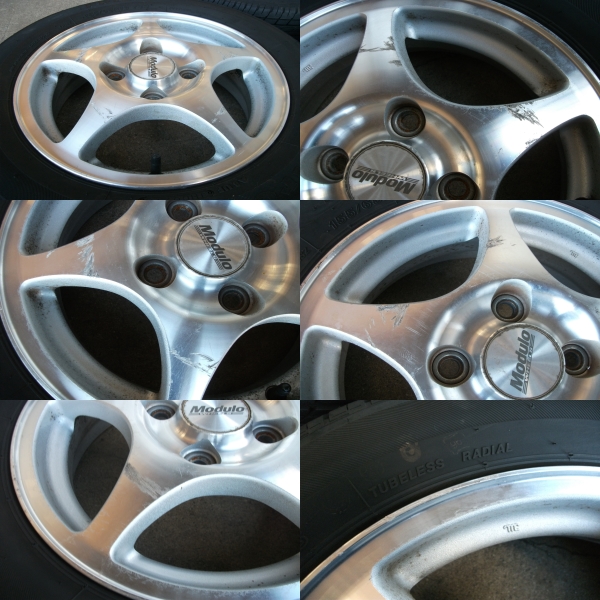 F667　ホンダ純正　4J-13 100 +40　＆　155/65R13　4本　アルミ　Modulo　13ｘ4.00B