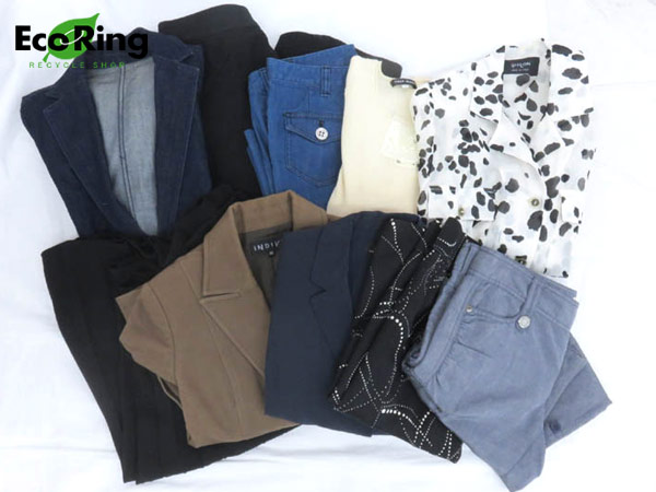 1円 ヨシエイナバ インディヴィ等 ジャケット パンツ他 レディース服 計10点セット HI592