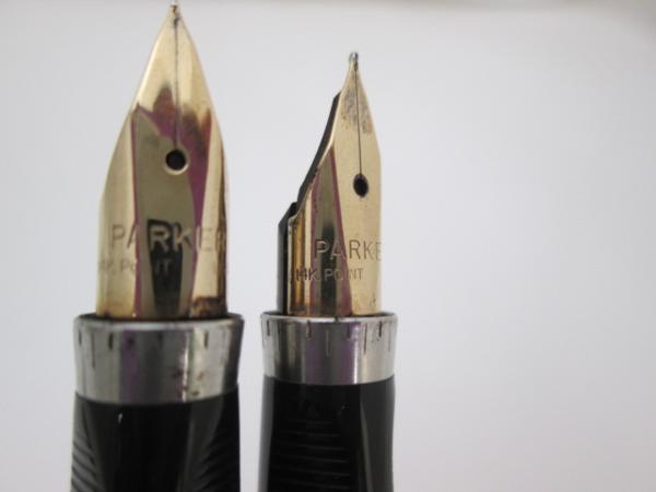 1円～☆パーカー 万年筆 スターリングシルバー ペン先14K FX 2本セット