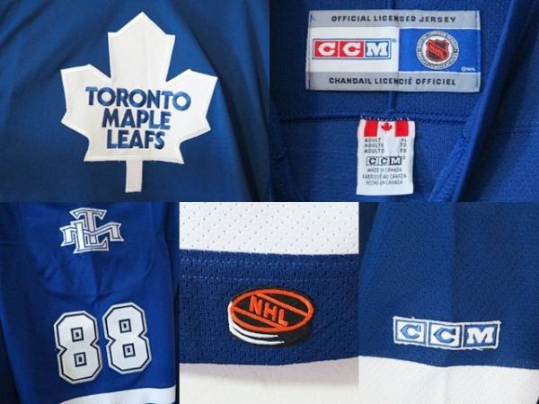 カナダ製　NHL　トロントメープルリーフス　セミプロジャージ＃88LINDROS　XLサイズ