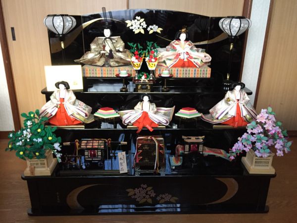 雛人形セット■３段■120cm■漆塗り