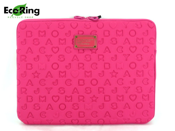 1円 未使用 マーク バイ マークジェイコブス ソフト パソコンケース ポーチ ピンク DQ393