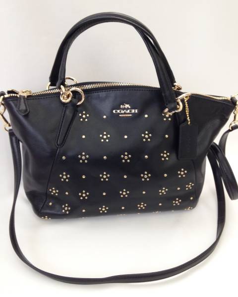 新品 COACH コーチ ハンドバッグ F36670 IMBLK スタッズ レザー