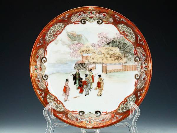 オールドニッポン・金彩手彩色花見風景図卵殻手（エッグシェル）　キャビネットカップ