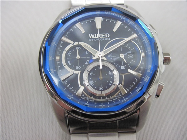 ○WIRED○ワイアード クロノグラフ メンズ腕時計 7T12-0AT0○USED 
