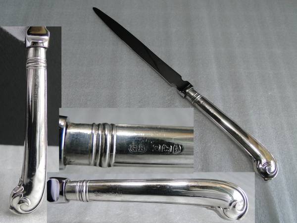 純銀製のハンドルのレターナイフ・ペーパーナイフ・レターオープナー イギリス Sheffield 1918年 英国 アンティーク antique