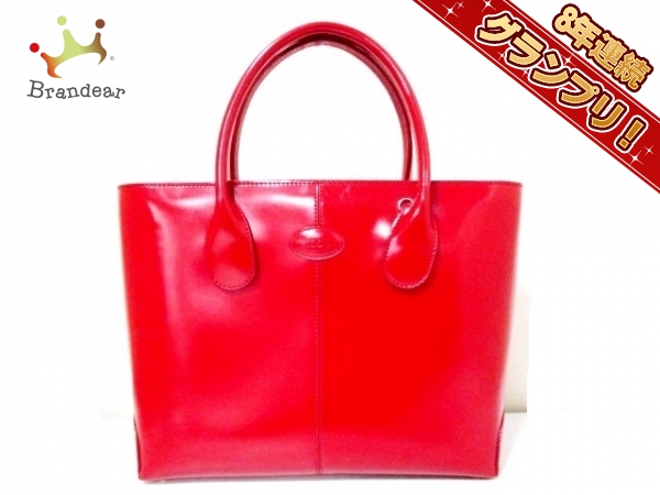 トッズ ハンドバッグ レッド レザー TOD'S