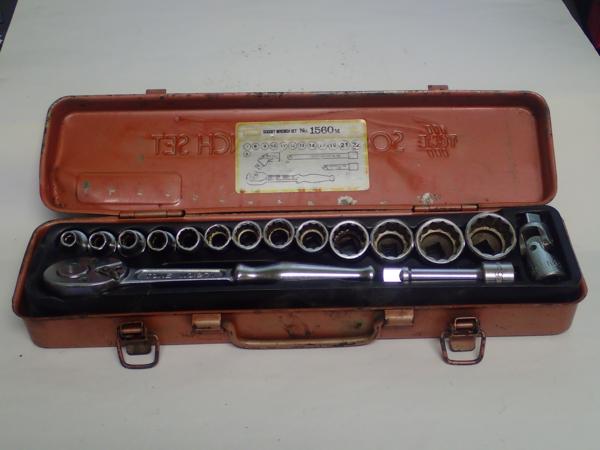 【TONE/トネ】ソケットレンチセット■1560M■ラチェットハンドル(No271)■差込角9.5mm■中古