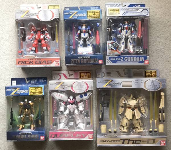 【美品】機動戦士Zガンダム MIA 6体セット フィギュア【バンダイ/MS IN ACTION!!】リック・ディアス Zガンダム 百式 キュベレイ ジ・O