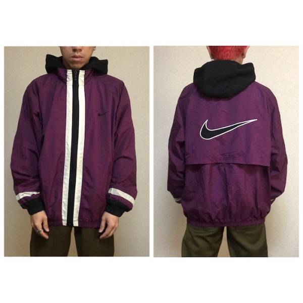【送料無料】90s NIKE ナイキ ナイロンブルゾン vintage 古着 パープル