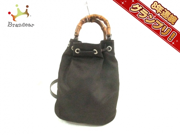 グッチ ワンショルダーバッグ バンブー - ダークブラウン GUCCI