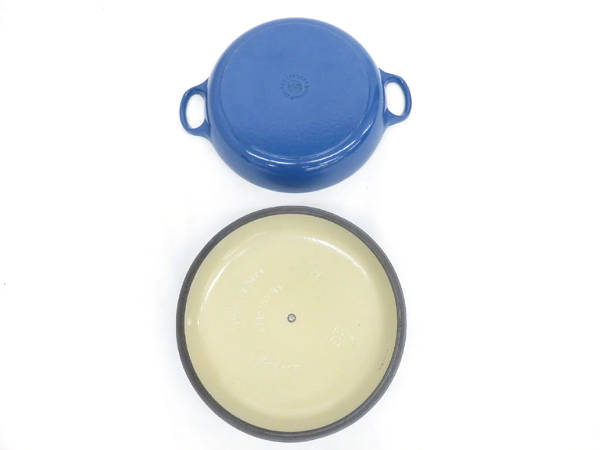 ●1円 ルクルーゼ ビュッフェ キャセロール 26cm ブルー 両手鍋 浅鍋 HJ176