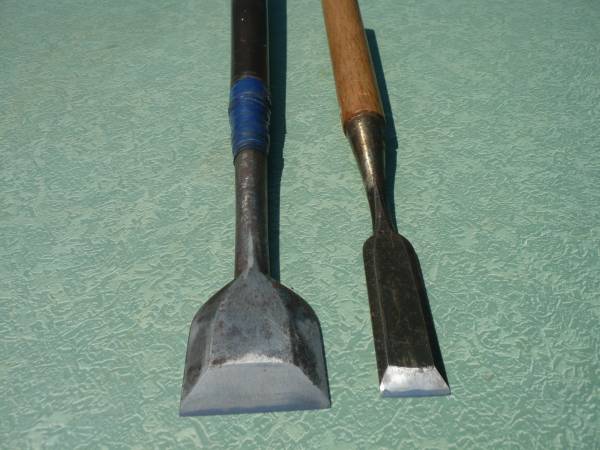プロの大工さん使用 突き鑿 お得な2本セット 昭和時代 彫刻刀 美術